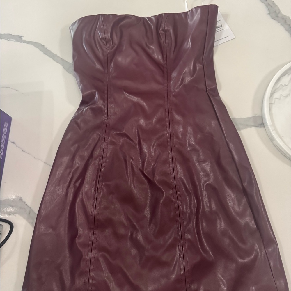 Never worn Strapless Burgundy Dress